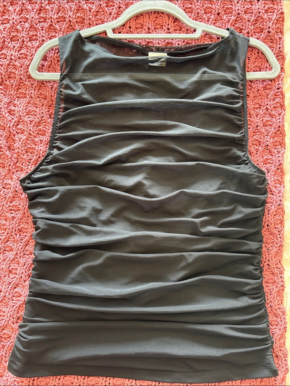 Abercrombie & Fitch Black Ruched Sleeveless Tank